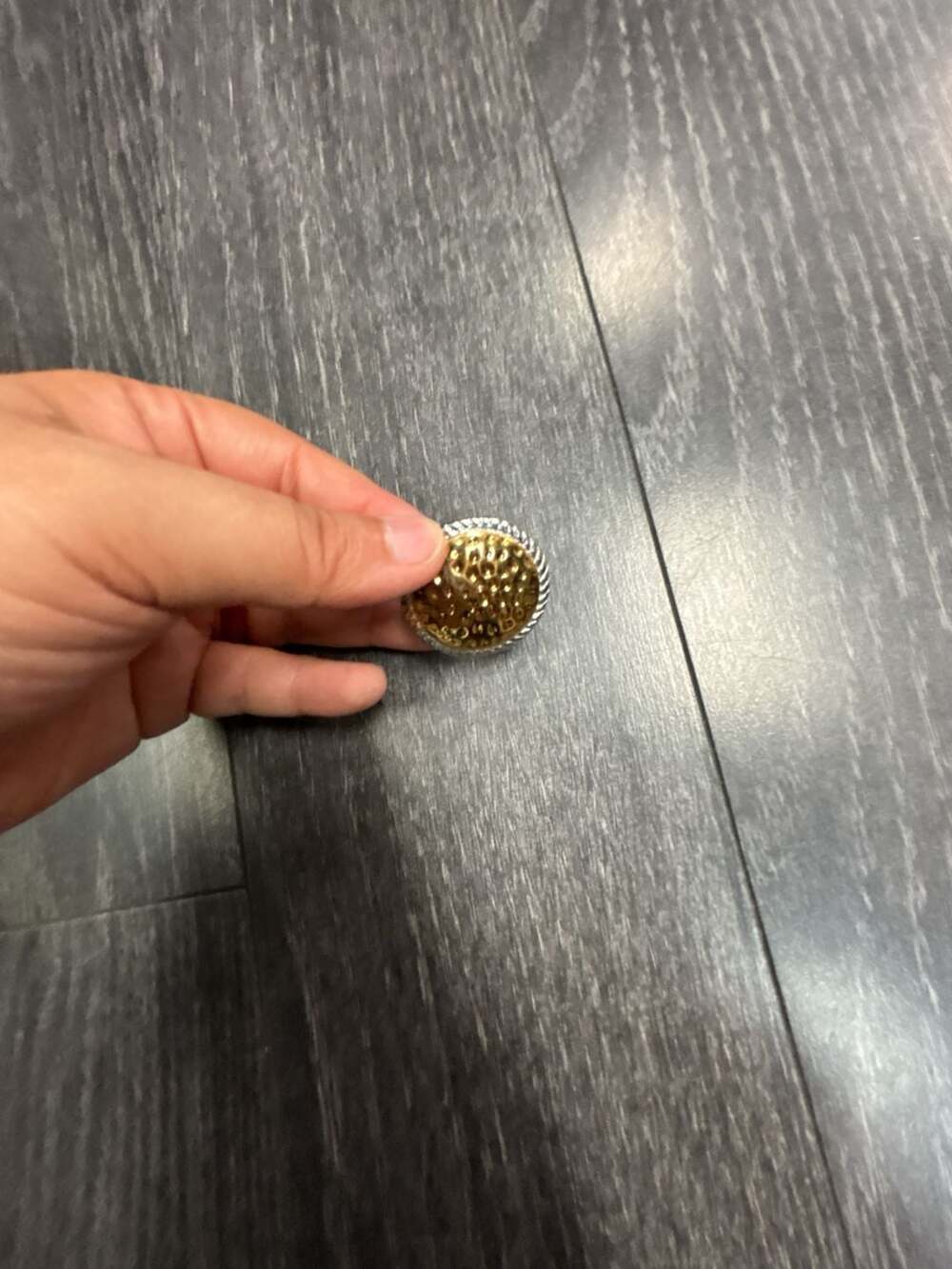 Park Lane Jewelry Gilded Ring Two-Tone Hammered Mixed Metal